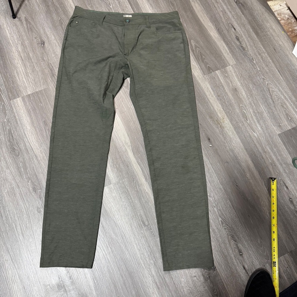 Linksoul Men's Performance Golf Pants 34R Green Stretch Casual Athletic